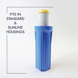 Neo-Pure CHLM-2520 20" x 2-1/2" Chloramine Carbon Block Filter, 1 Micron - Single, High-Performance, Removes Chloramine, Odor, Taste, Sediment