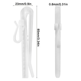 YuCool 30 PCS Adjustable Pinch Pleat Hooks,Plastic Curtain Hooks, Ratchet System Pinch Pleat Curtain Hooks for Pleated Drapes, Adjustable Curtain Pleat Hooks for Curtain(85mm/3.35inch)