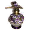 Welforth Dragonfly Lavender & Purple Flower Enamel Crystal Perfume Bottle