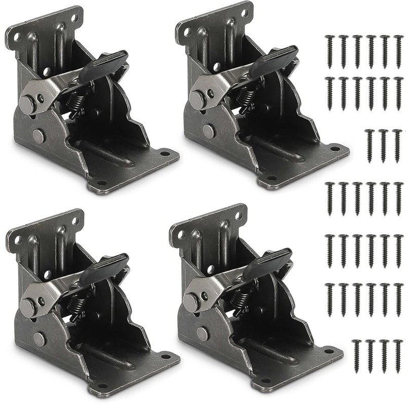 NICAVKIT 4 Pack Folding Brackets for Table Bed Leg Feet,