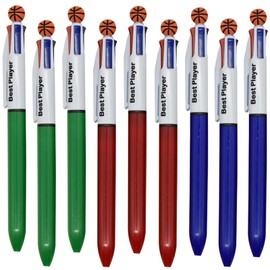 Maydahui 12PCS Multicolor Basketball Ballpoint Pen Retractable 4 in 1 Colored Pens Cool Ball Sports Pen 4 Color Pens for School Students Party Office Basketball lover