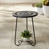 Teal Island Designs Spiral Modern Black Metal Round Outdoor Accent