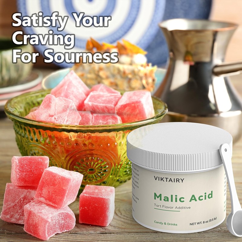 Viktairy 1.5 LB Malic Acid, Food Grade Malic Acid Powder