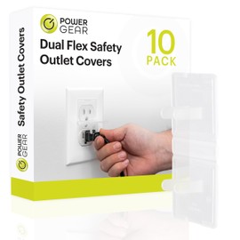 Power Gear Flexible Outlet Covers Baby Proofing Child Proof Plug Covers for Electrical Outlets Easy Install Outlet Plug Covers UL Listed Shock Prevention Clear 82605 10 Count