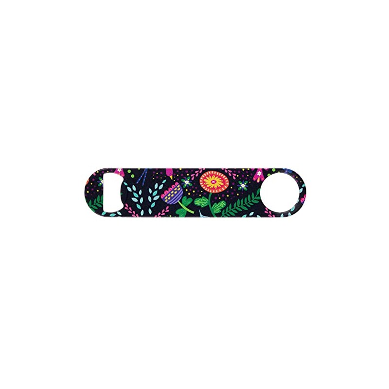 Flower Pattern Powder Coated Steel Bottle Opener