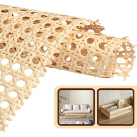 Eunice Upgraded Cane Rattan Webbing Roll, 16" W x 118" L Plastic Rattan Material, Cane Webbing Roll for Caning Projects, DIY Furniture Chairs, Cabinets, Ceiling