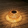 2 Pack Solar Lanterns Outdoor Waterproof, 11" Bigger Rattan Outdoor
