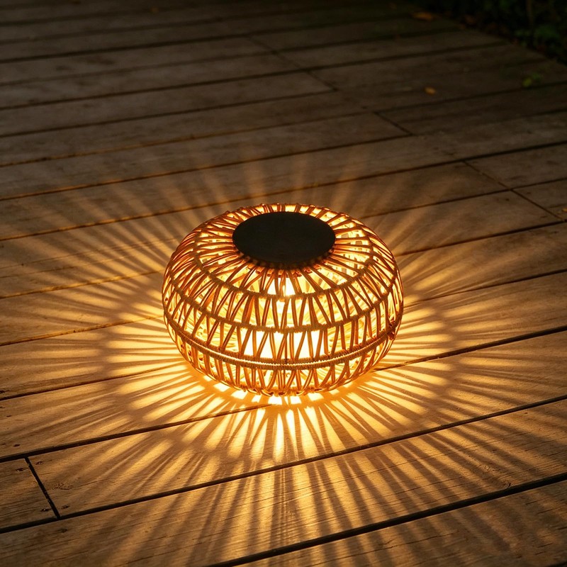 2 Pack Solar Lanterns Outdoor Waterproof, 11" Bigger Rattan Outdoor