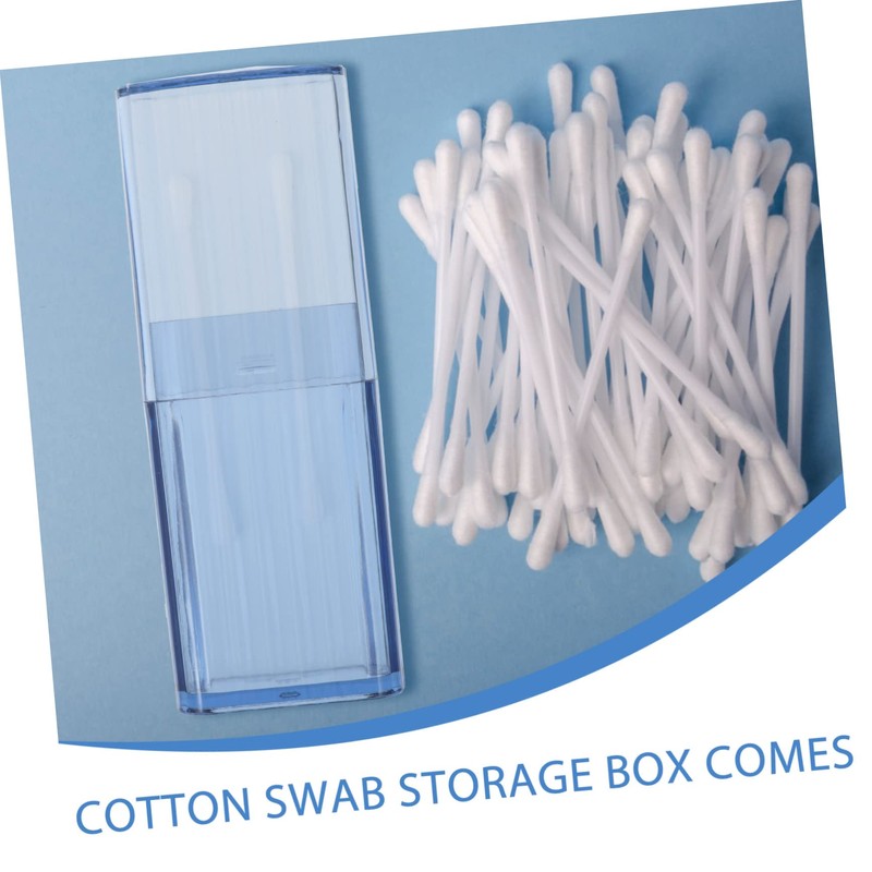 KONTONTY 4pcs Cotton Swabs Holder Storage Box Portable Organiser for
