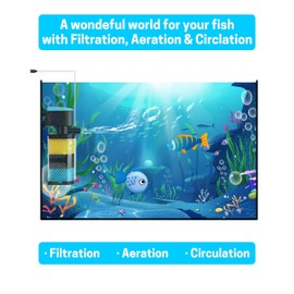 AquaMiracle Aquarium Filter 3-Stage in-Tank Filter Internal Fish Tank Filter ...