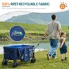 49.5" Extra Long Collapsible Wagon with Tailgate, 325lbs Heavy Duty
