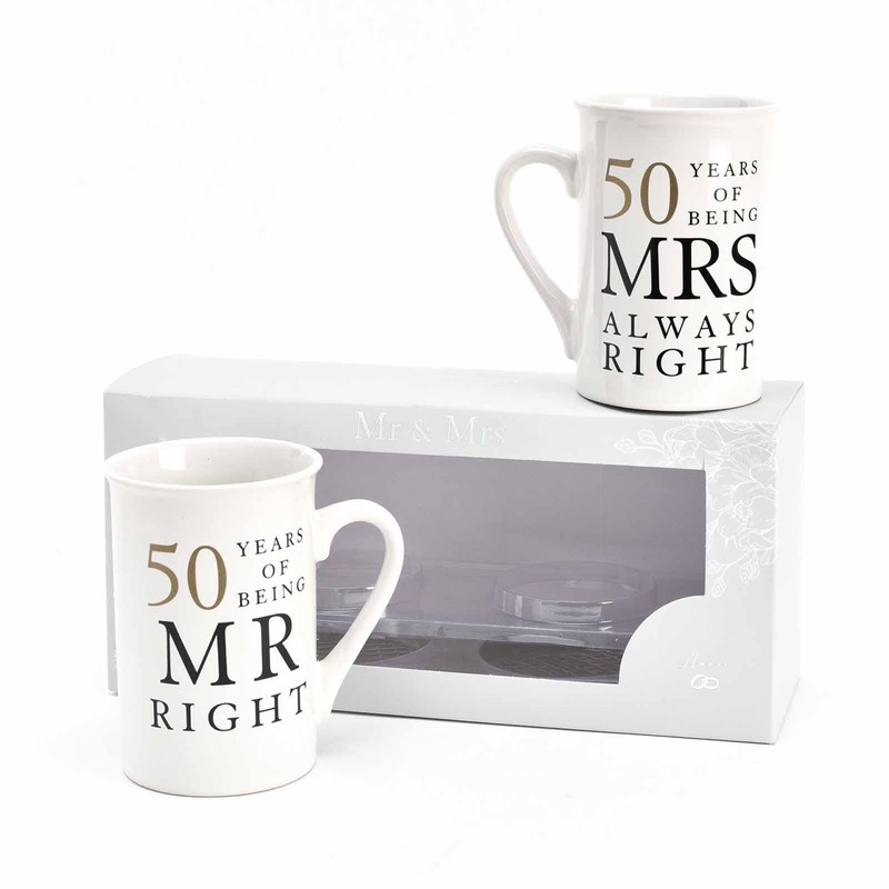 50 Years Mr & Mrs Mugs Amore Mug Set In