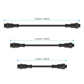 BTF-LIGHTING 9.84ft 4 Pin 20AWG IP67 Extension Cable Wire with Male and Female Connectors at Both Ends for Single Color RGB 5050 WS2813 etc LED Strip 22mm Metal nut Big Size