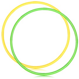 Soulchen 2 Pcs Toy Hoop Exercise Hoop Detachable Adjustable Plastic Hoops Playground Equipment for School Colored Hoops Circles Exercise Ring for Teens Dog Agility Equipment(Yellow and Green)