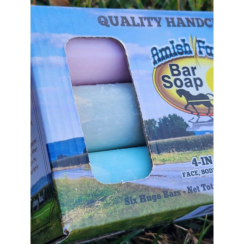 Amish Farm Handcrafted Natural Ingredients Bar Soap 6 Huge 6+