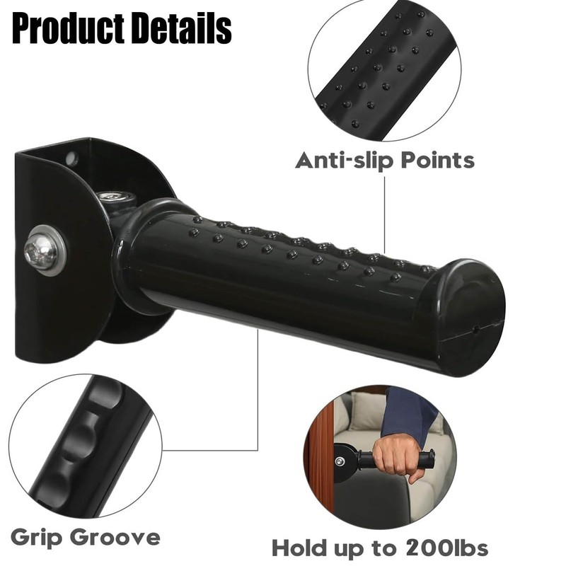WADY Flip Up Grab Bars for Elderly for Wall, Extended