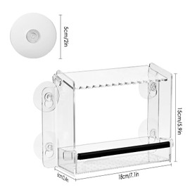 Cieex Window Feeder for Birds, Acrylic Bird Feeder with 4 Extra Strong Suction Cups, Transparent Feeder for Wild Birds
