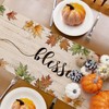 Cloudfomila Fall Pumpkin Blessed Table Runner Farmhouse Burlap Table Runners,