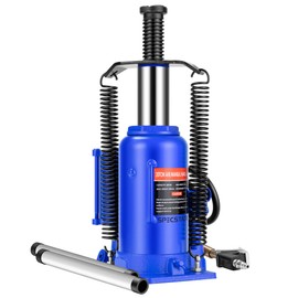 SPECSTAR Pneumatic Air Hydraulic Bottle Jack with Manual Hand Pump 20 Ton Heavy Duty Auto Truck Travel Trailer Repair Lift Blue
