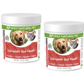 Only Natural Pet Complete Gut Health Complex - Probiotics & Digestive Enzyme Supplement for Dogs & Cats - Promotes Healthy Digestion, Immune System, Nutrient Absorption -3.5oz Powder (Pack of 2)