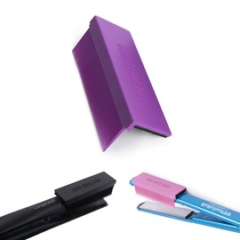 Silk Press Comb - Removable Clip-On Hair Straightener Attachment - Heat-Resistant for Professional & Silky Results (PURPLE)