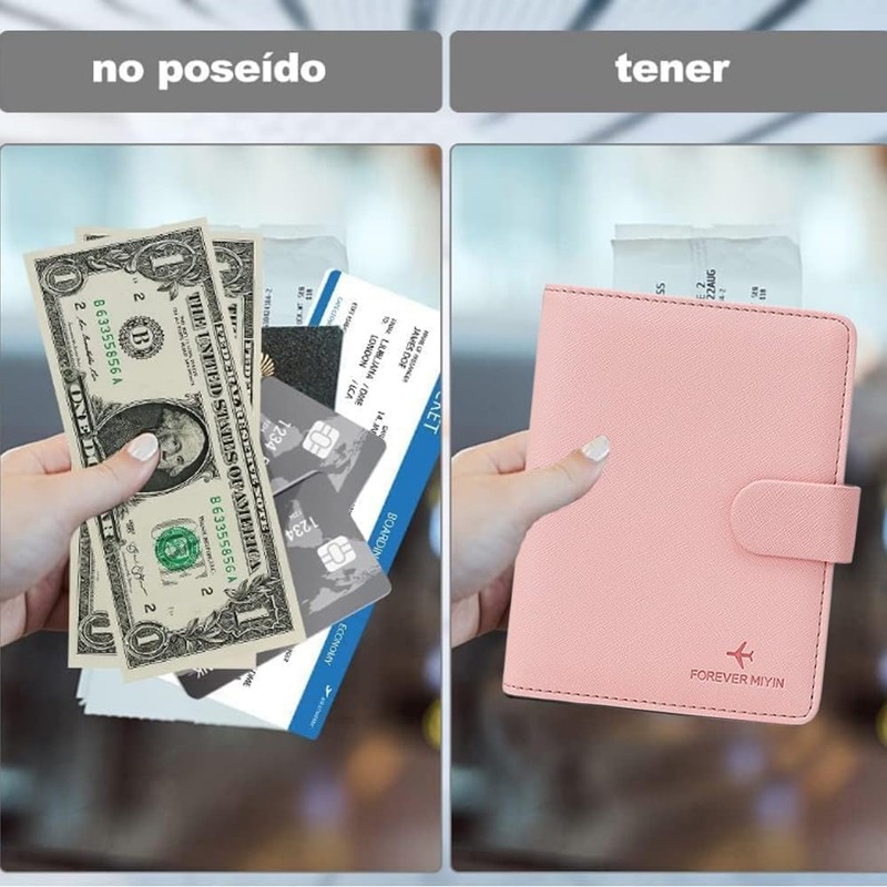 Lumbor37 Porta de Pasaporte, Cartera para Pasaporte con Función de