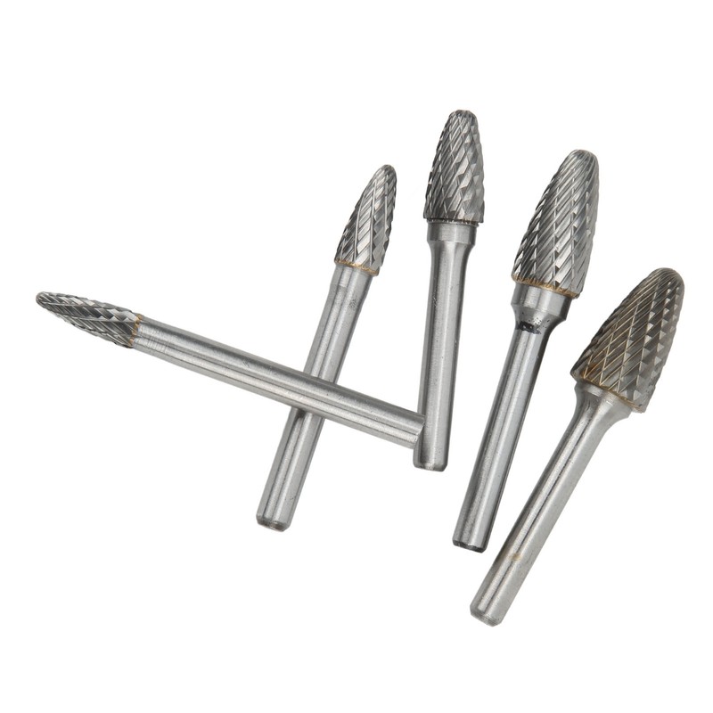 Double Cut Carbide Rotary File Bit Set 6mm Diameter Shank