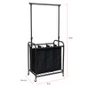 Oceanstar TLS1385 3-Bag Rolling Adjustable Hanging Bar Laundry Sorter, Bronze