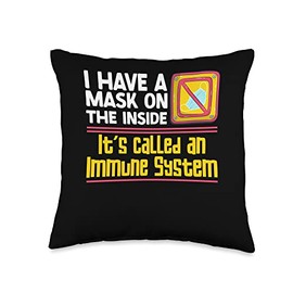 Complex Network Of Cells Or Healthy Body Lover I Have A Mask On The Inside Protection Body Organs Throw Pillow, 16x16, Multicolor