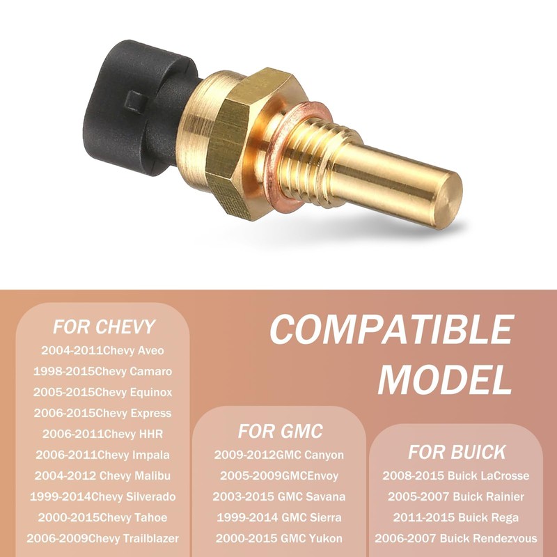 1 Pack Engine Coolant Temperature Sensor, ECT Temp Sensor Replacement