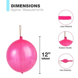 NAVOYS 22pc Multi-Coloured Punch Balloons - Premium Balloons with Elastic Band Handles - Multicoloured - Fun Childrens Party Bag Fillers, Pinata Fillers | Kids Indoor and Outdoor Games