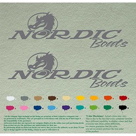 Pair of Nordic Boats Compatible Replacement Decals Vinyl Stickers Boat Outboard Motor Set of 2 (36", Grey 071)