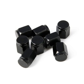 RockTrix - 8 Pieces - Black Aluminum Valve Stem Caps Covers - Rubber Seal, Leak-Proof Air Protection, Heavy Duty - Universal Application
