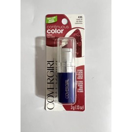 COVERGIRL Lot of 2 COVERGIRL Continuous Color Lipstick Classic Red #435 Long Wear Moisture