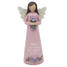 The Leonardo Collection Mother's Day Love & Affection Angel Pink For Home & Office | Home Decor Ornaments Gift For Women & Men | Beautiful For Indoor & Outdoor | Living Room Decor Ornaments