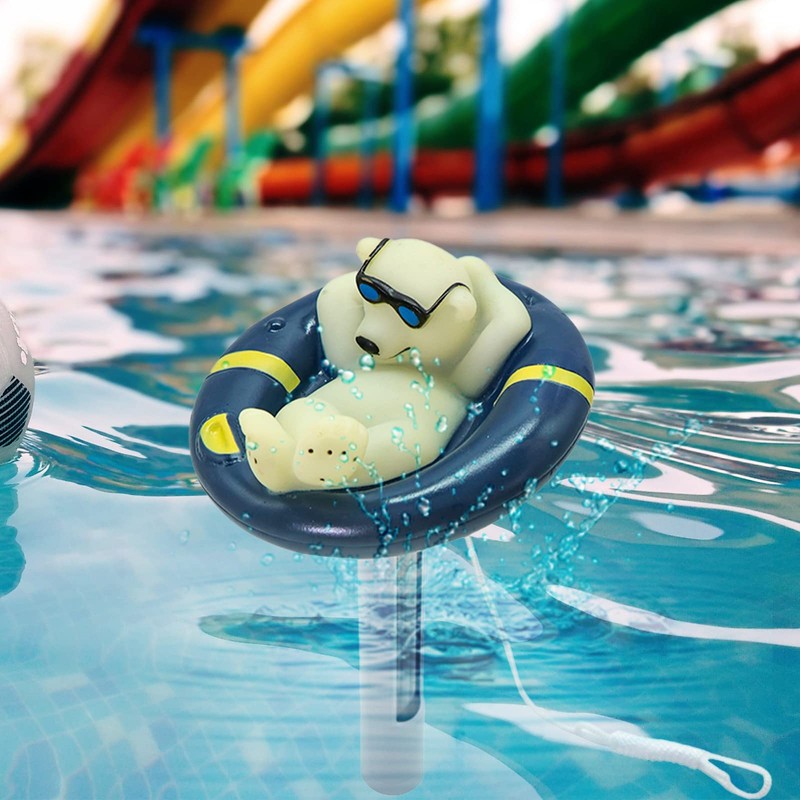 Nurdo Floating Pool Thermometer Cartoon Polar Bear Shape Water Temperature