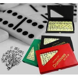 ASPIRE UK® Double Six Dominoes Set of 28 in PVC Carry Case Traditional Travel Game Toy