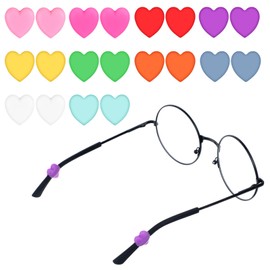 Quilax 10Pcs Eyeglass Ear Grips, Heart Shaped Anti Slip Glasses Grip, Soft Silicone Eye Glasses Ear Grippers, Glass Slip Prevention for Sunglasses(Multicolor)