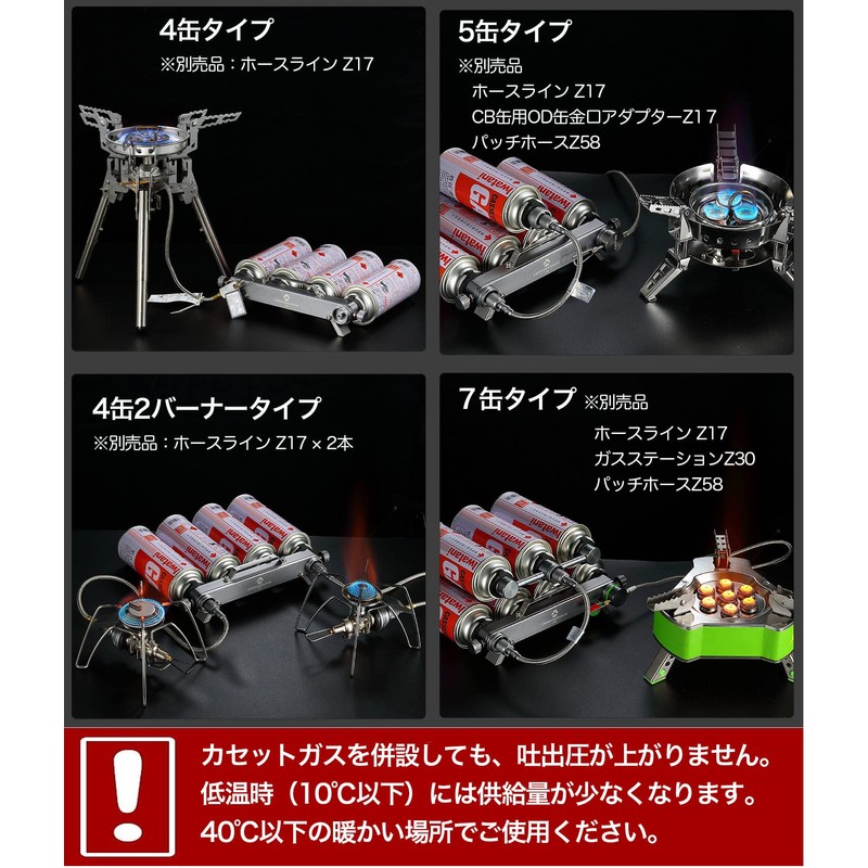 Camping Moon Z54 CB Can Gas Unit, 4 Connected CB