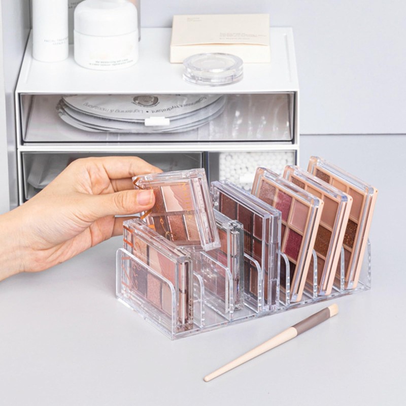 happykau Eyeshadow 2 Piece Storage 7 Compartments Cosmetic Storage Acrylic