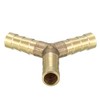 sourcing map 8mm Brass Barb Hose Fitting Tee Y-Shaped 3