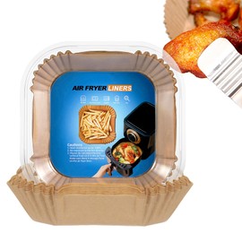200 forros de papel para freidora de aire, desechables, antiadherentes, para freidora de aire de 4 a 8 cuartos de galón, resistente al aceite, papel de hornear, para microondas (cuadrados, 8 pulgadas)