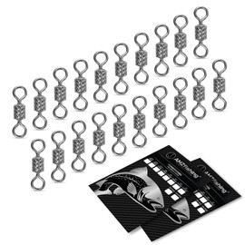 AMZfishing 20 x Power Fishing Swivels | Swivel Fishing | Swivel Assortment | Swivel Set | Fishing Swivels | Fishing Swivel Set | Fishing Swivels | Fishing Accessories Swivel Set (40, 14)