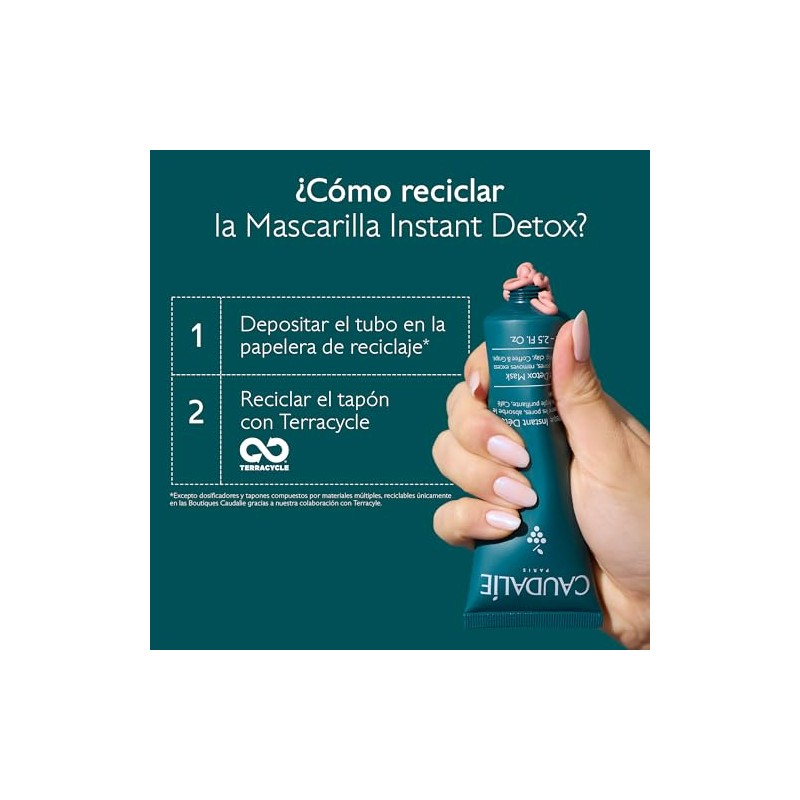 Caudalie Mascarilla Instant Detox, Mascarilla de Arcilla - 35 mL