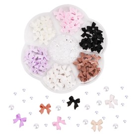 3D Bow Nail Charms, 6 Colors Tiny Bow Charm with Pearl Stone Nail Design Colorful Nail Decorations for Jewelry Clothes Shoes DIY Craft