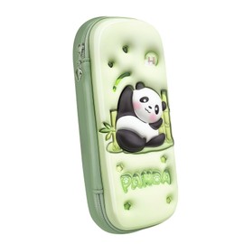 LJCZKA Cute Panda Pencil Case for Girls Boys, Panda Pencil Pouch Large Capacity with 3 Compartments for School Office College