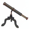 Antique Handmade Brass Telescope Nautical Desk Decor on Stand Tabletop