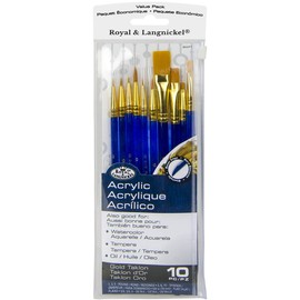 Gold Taklon Super Value Pack Brush Set-10/Pkg