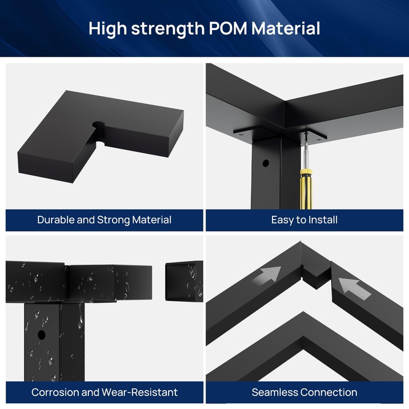 2 Pack Corner Connectors for 2"x1" Aluminum Handrail, 100mm x