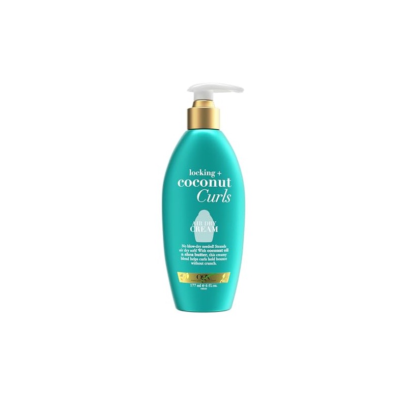 OGX Locking + Coconut Curls Air Dry Cream, No Parabens,